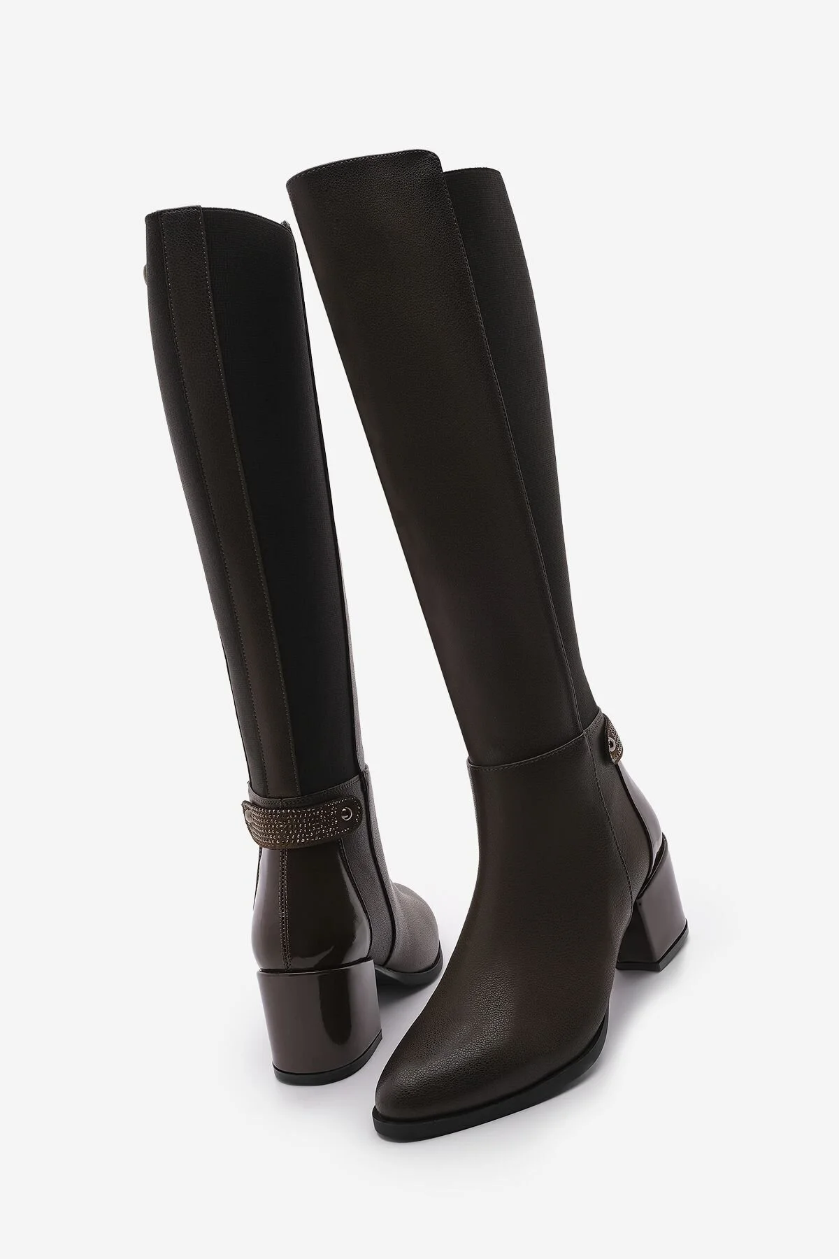 Bild von Marjin Klassische Stiefel Mit Absatz Und Reißverschluss Für Den Täglichen Gebrauch – Aret Brown für Damen - 40
