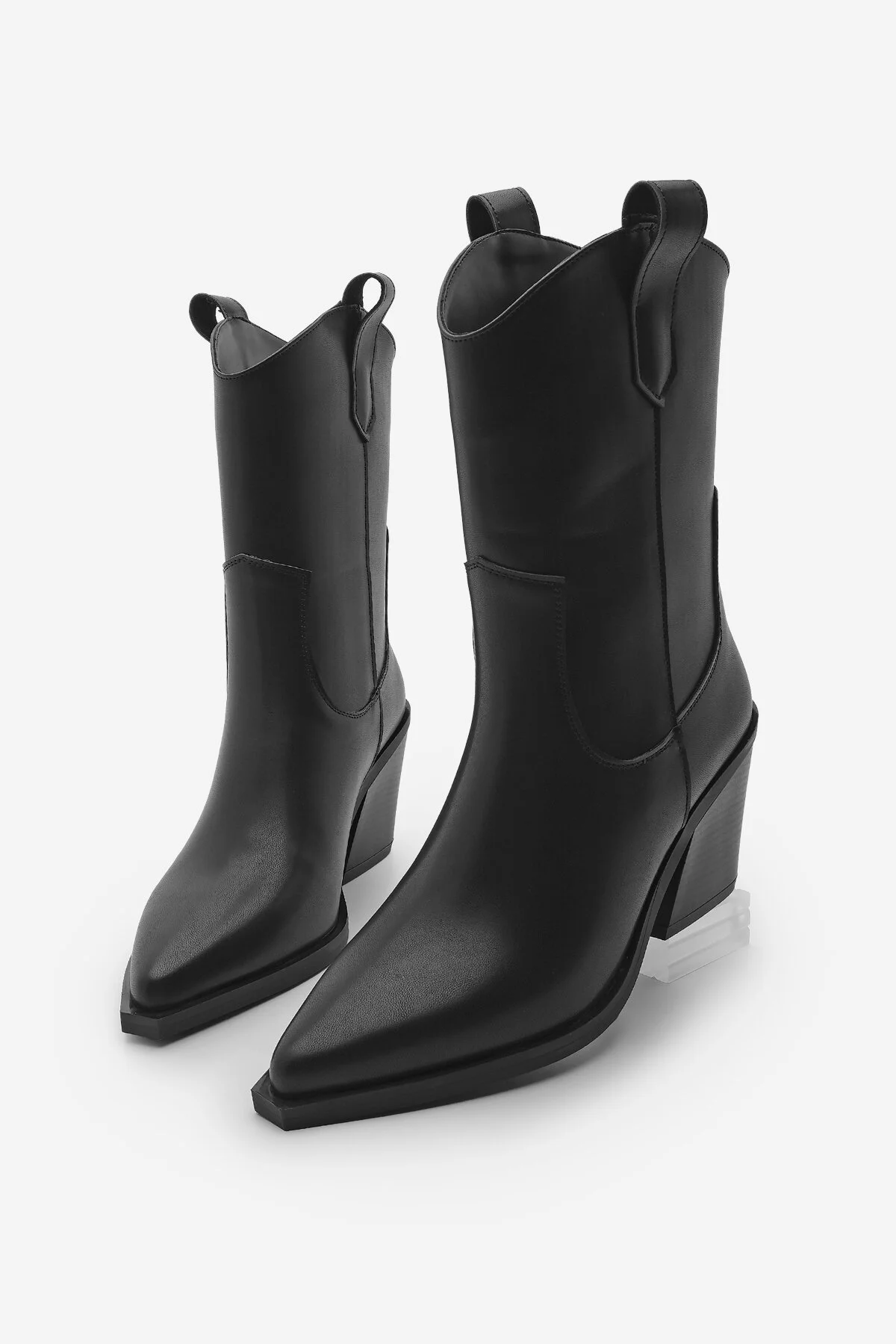 Bild von Marjin Schwarze Westernstiefel Mit Spitzer Zehenpartie – Legor Mit Dickem Absatz für Damen - 37