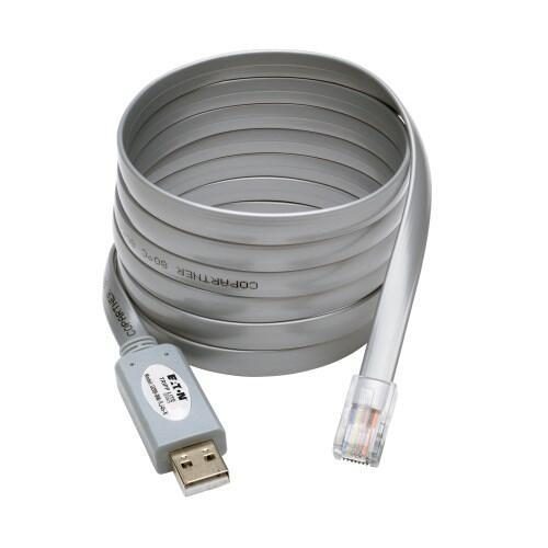 Bild von Eaton Tripp Lite Series USB-A zu RJ45 Rollover Kabel (Stecker/Stecker) - Cisco Compatible, 250 Kbps, 6 ft. (1.83 m), Gra