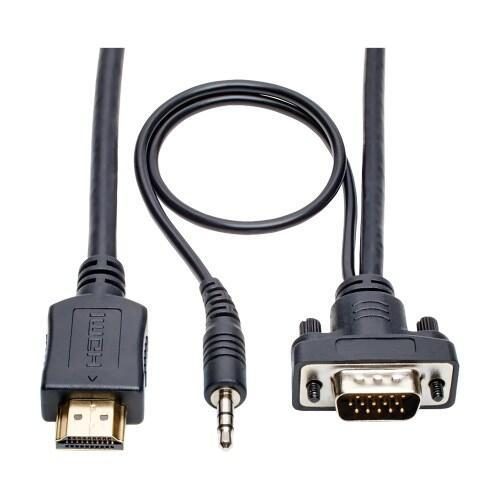 Bild von Eaton Tripp Lite Series HDMI zu VGA + Audio Active Adapterkabel (HDMI auf Niedrigprofil HD15 + 3.5 mm Stecker/Stecker),