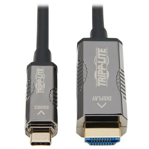 Bild von Eaton Tripp Lite Series High-Speed USB-C zu HDMI Fiber Active Optical Kabel (AOC) - UHD 4K 60 Hz, HDR, CL3 Rated, Schwar