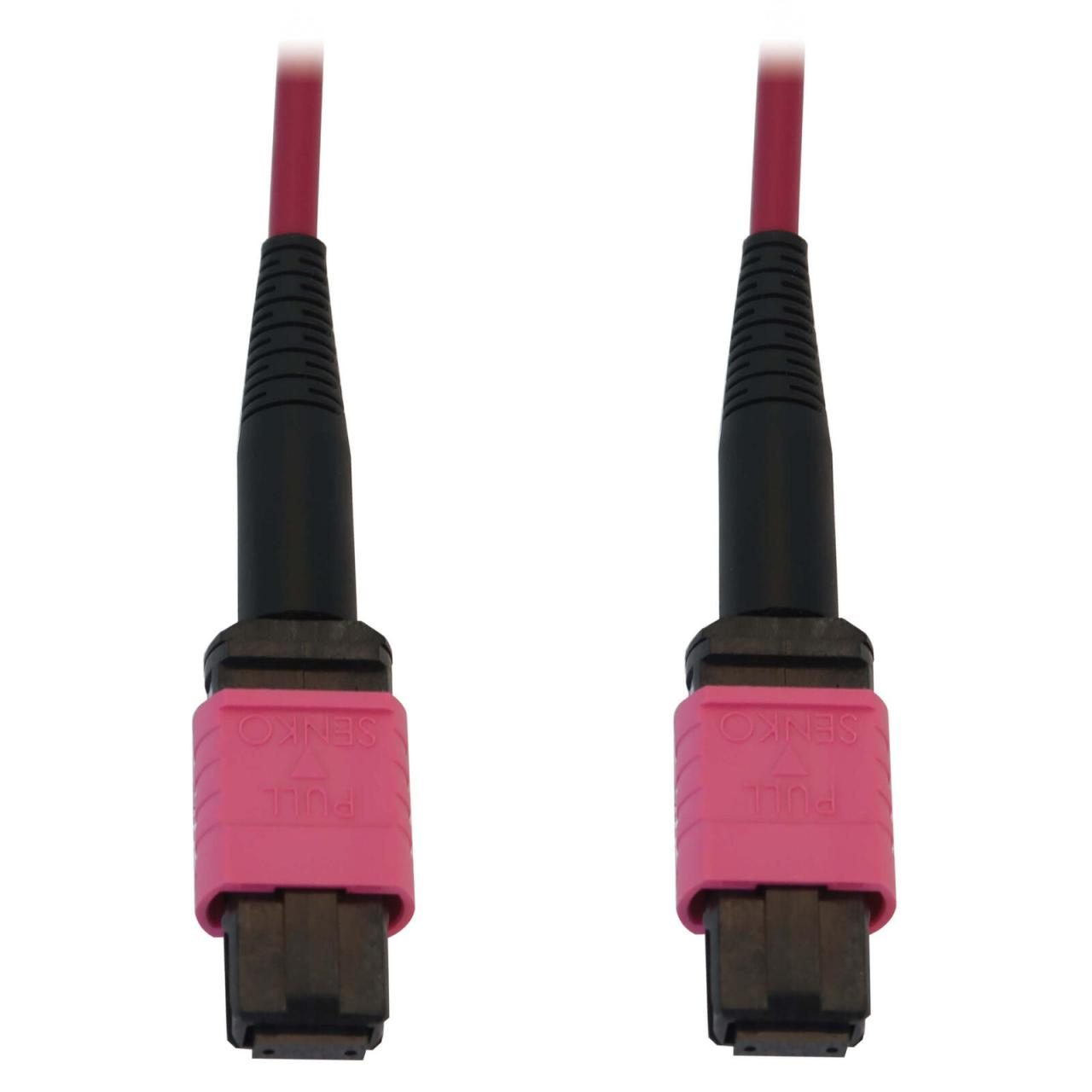 Bild von Eaton Tripp Lite Series 100G Multimode 50/125 OM4 Fiber Optic Kabel (12F MTP/MPO-PC F/F), LSZH, Magenta, 5 m (16.4 ft.)