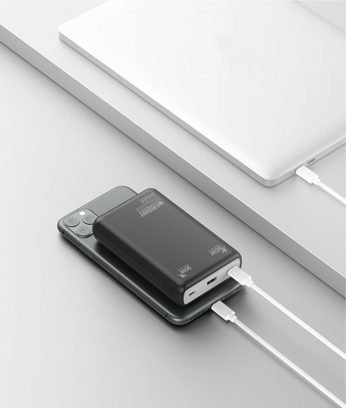 Bild von Urban Factory Bigee Power (20000 mAh, 65 W, 74 Wh), Powerbank, Schwarz, Grau