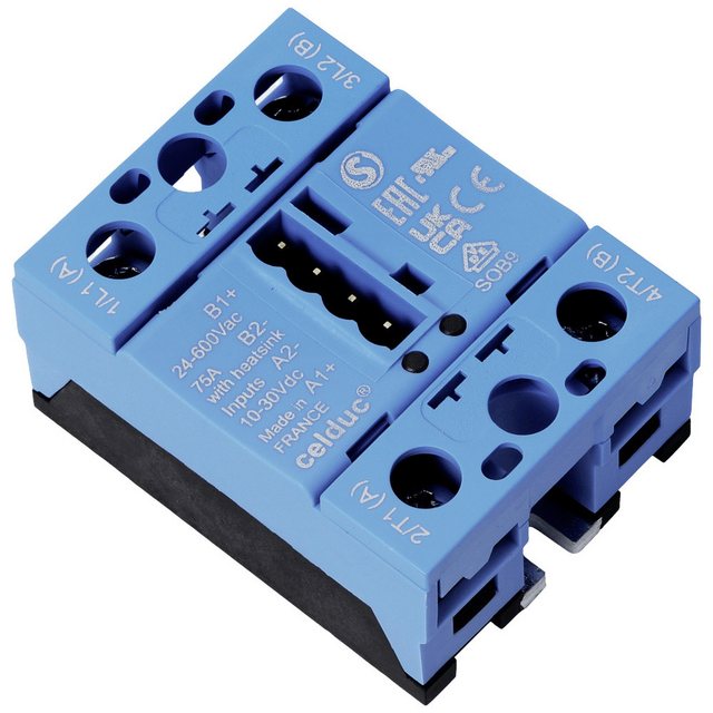Bild von Celduc Zeitrelais Celduc Halbleiterrelais SOB867640 75 A Schaltspannung (max): 510 V/AC, (SOB867640)