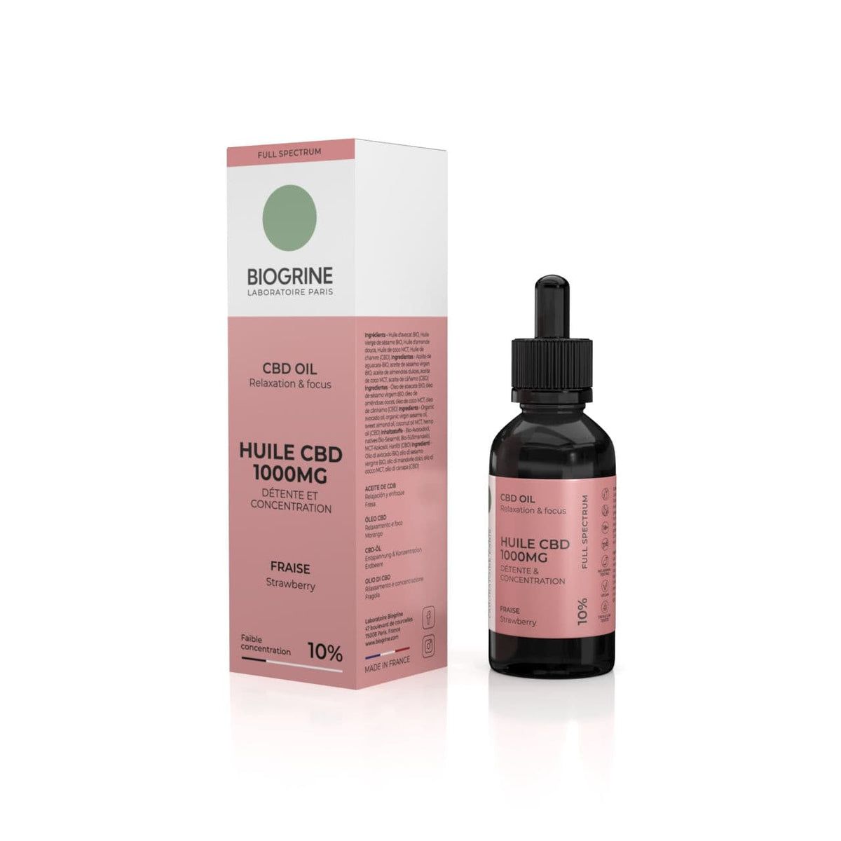 Bild von BIOGRINE CBD-ÖL 10 % Erdbeer