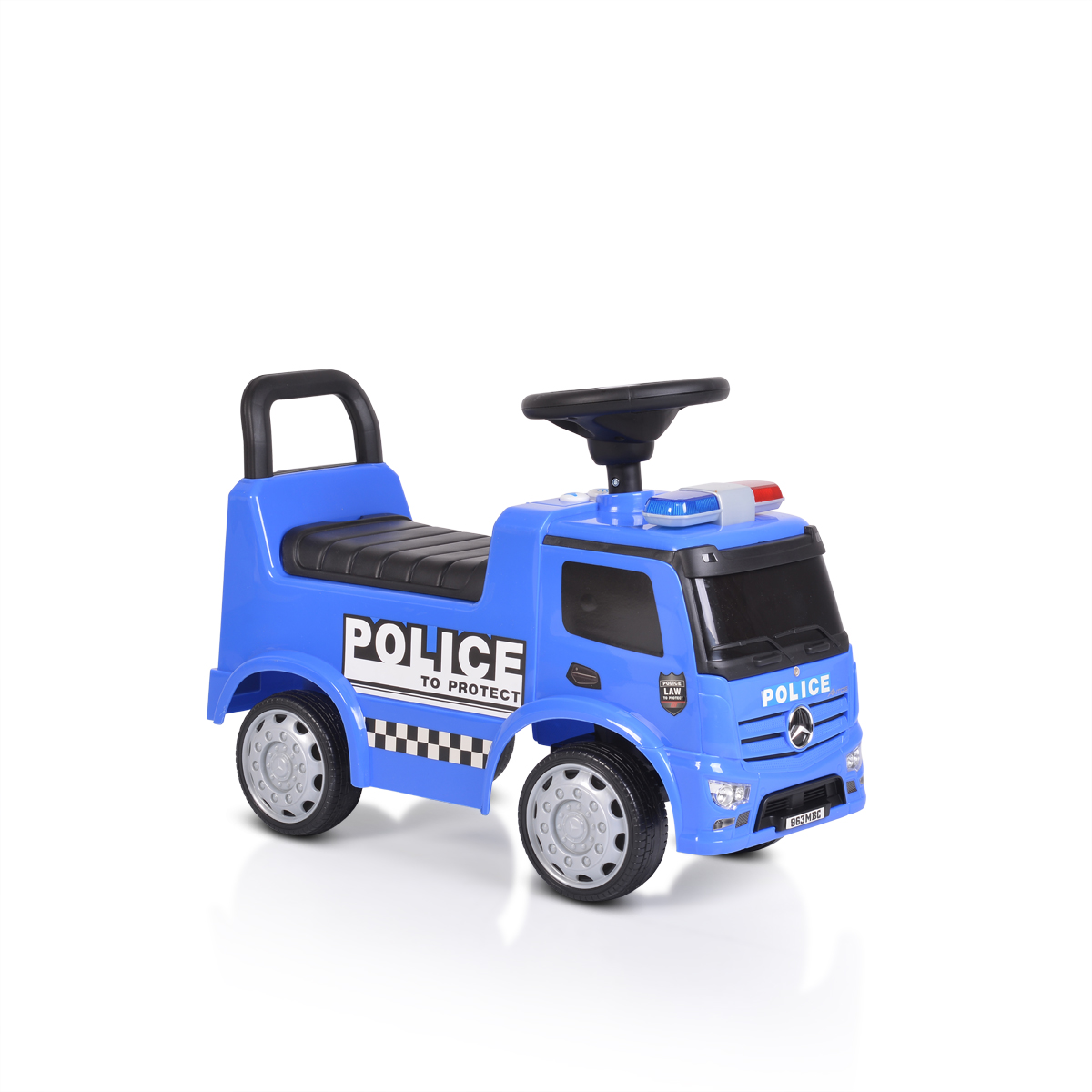 Bild von Moni, Kinder Rutschauto Antos Mercedes-Benz, Melodien, Sirenenlichter, Sound, Farbe:Blau