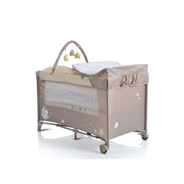 Bild von Moni Baby-Reisebett Reisebett Sleepy Rollen, Wickelauflage, Matratze, Spielbogen, Seiteneingang