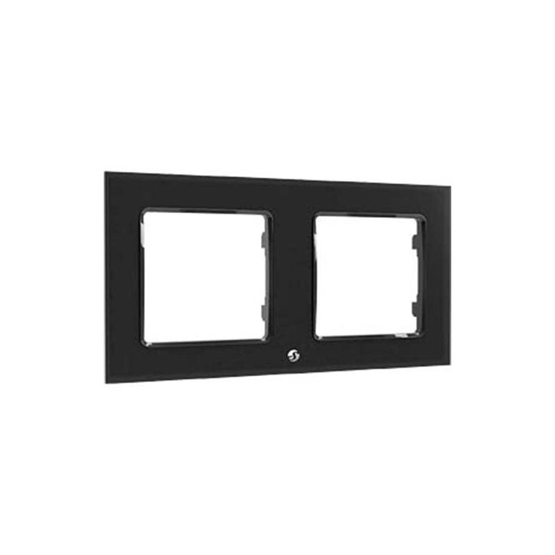 Bild von SHELLY Wandtaster-Rahmen Wall Frame 2, schwarz, 2-fach