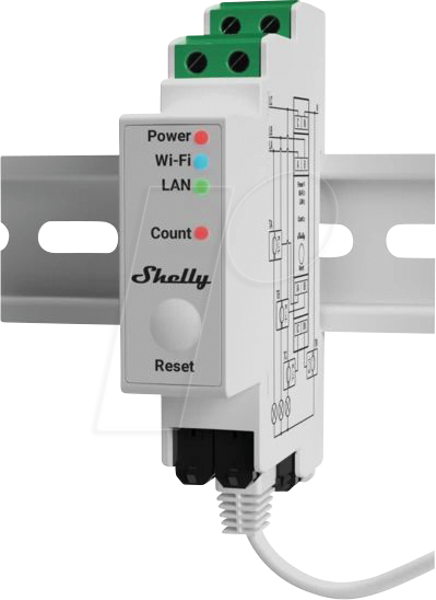 Bild von Shelly Hutschiene "Pro 3EM 120A" Stromzähler inkl. 3x 120A Klemmen Messfunktion WLAN LAN BT
