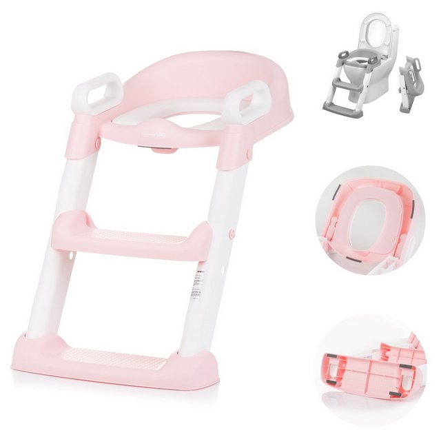 Bild von Chipolino Baby-Toilettensitz Toilettensitz Skippy, 53 cm, Toilettensitz mit Stufen Griffe faltbar Fußstütze