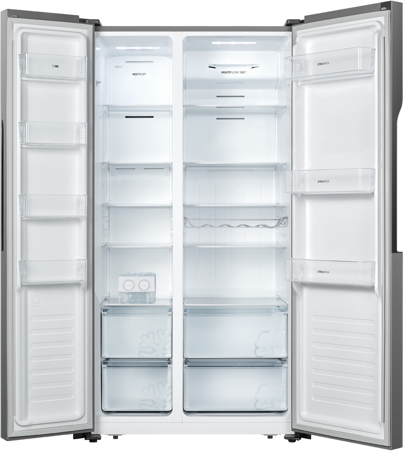 Bild von Gorenje NRS 918 EMX/Side by Side Kühl-Gefrierkombination /NoFrostPlus/Inverter-Kompressor /178,6 cm/185 l Gefrierteil/ 334 l Kühlteil/ 309 kWh Jahr, Edelstahl- Look , 91 cm Breite [Energieklasse E]
