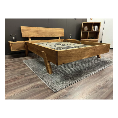 Bild von Möbel Specht Massivholzbett Timber Eiche (bis 300x220cm Liegefläche), schwebende Optik