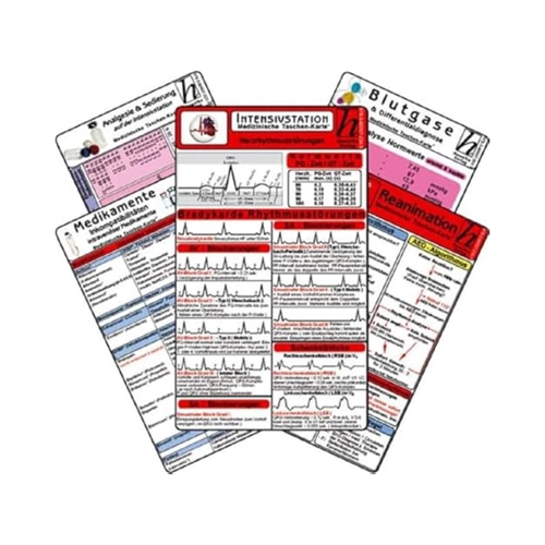 Bild von Intensiv-Station Karten-Set - Analgesie & Sedierung, Blutgase & Differentialdiagnose, Herzrhythmusstörungen, Inkompatibilitäten intravenöser Medikamente, Reanimation, Gebunden