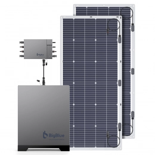 Bild von BigBlue POWAFREE H1 + 2 BigBlue 100W Bi-Flex Flexibles Solarpanel-Kit