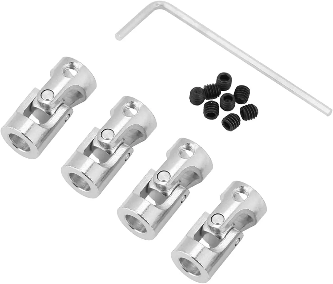 Bild von 4 Stück Universal Wellenkupplung aus Metall für Modellautos und Roboter, 5x5 mm