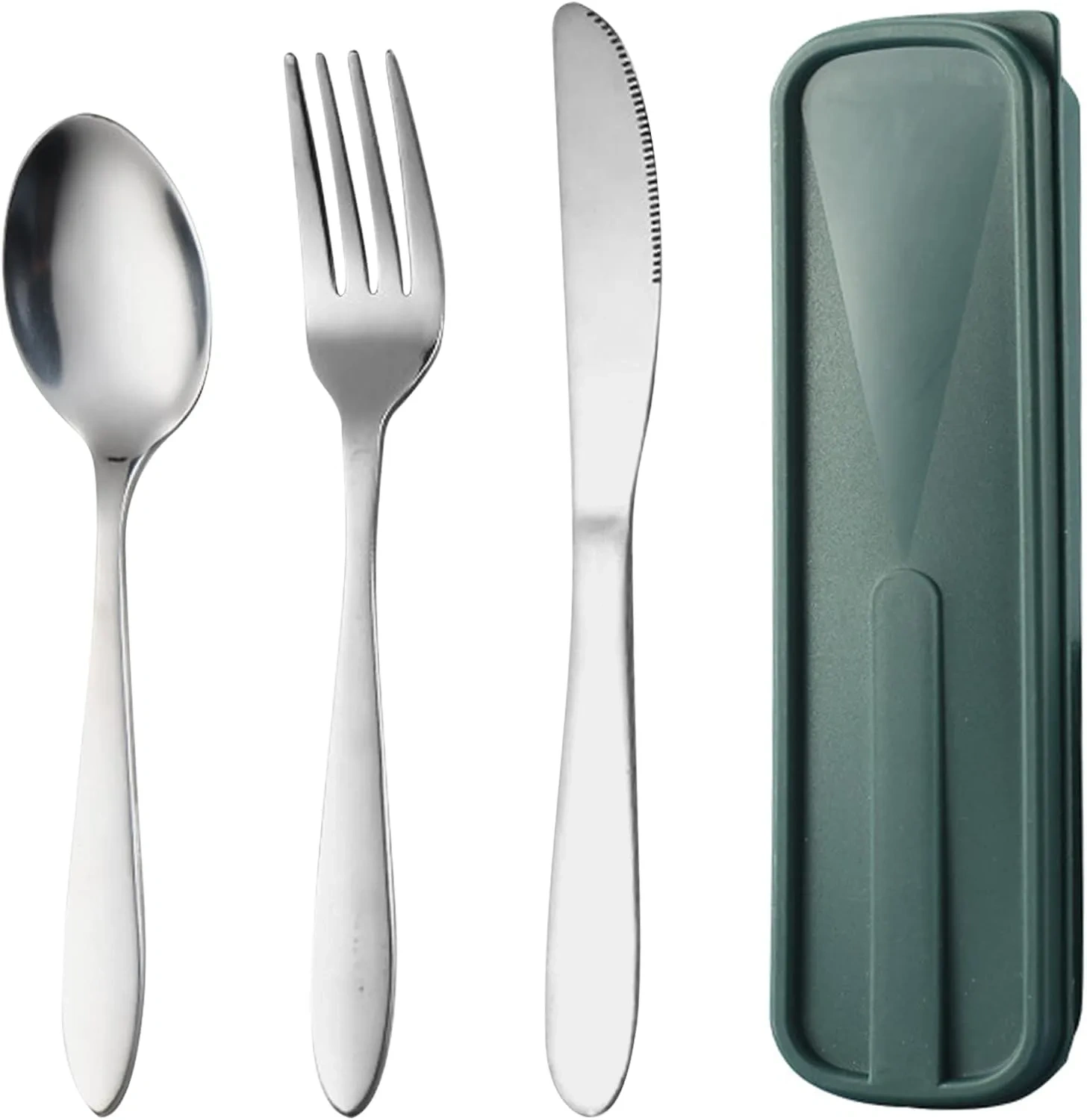 Bild von 4-teiliges Edelstahl Besteckset für Camping und Outdoor Aktivitäten