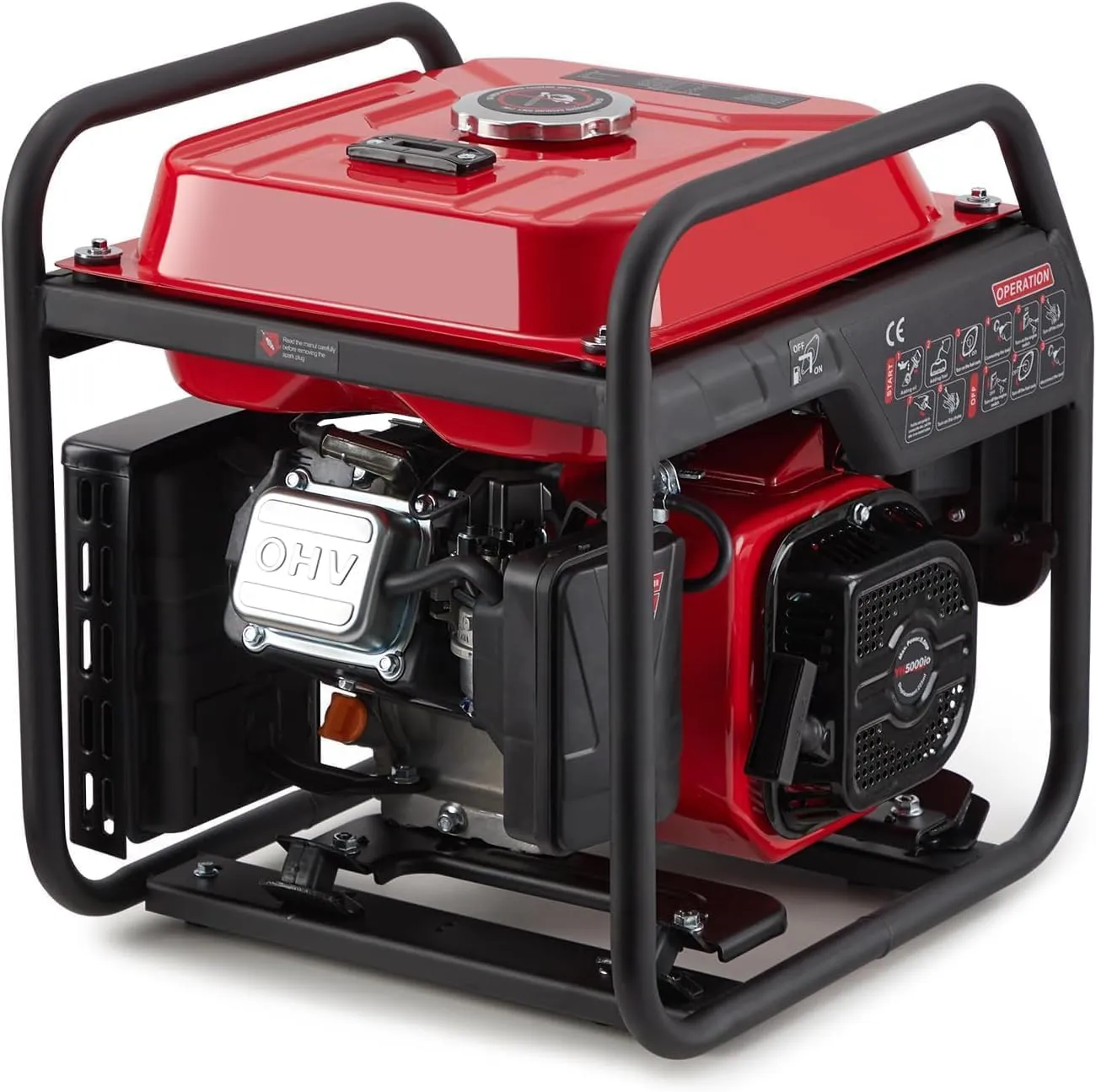 Bild von 4000 W Benzingenerator mit variabler Frequenz, USB-Anschluss, wasserdichter Steckdose und tragbarem Design für Outdoor, Camping, Wohnmobil und Notfälle