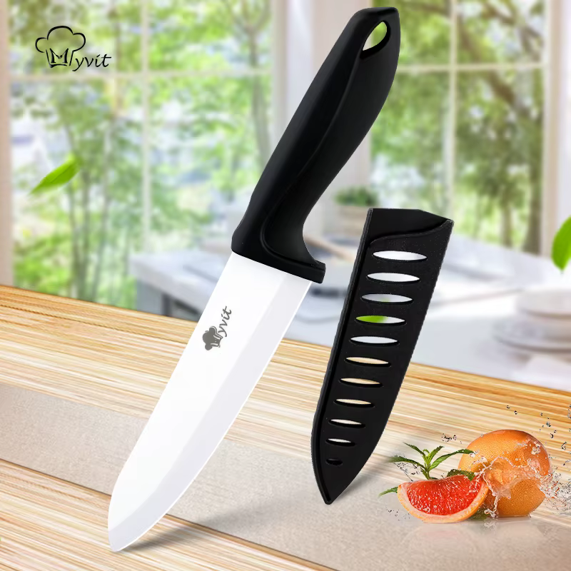 Bild von Keramik messer Küchenchef Messer Fleisch Utility Schneiden Schäl brotmesser weiße Klinge bunte