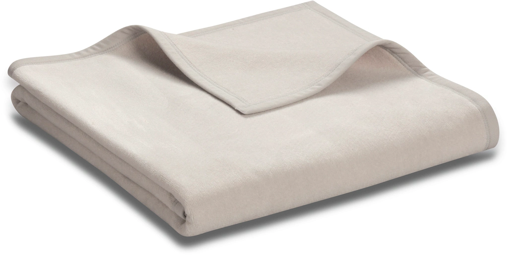 Bild von biederlack Plaid mit Velourband-Einfassung UNO Cotton Farbe Silber Größe 220 x 240