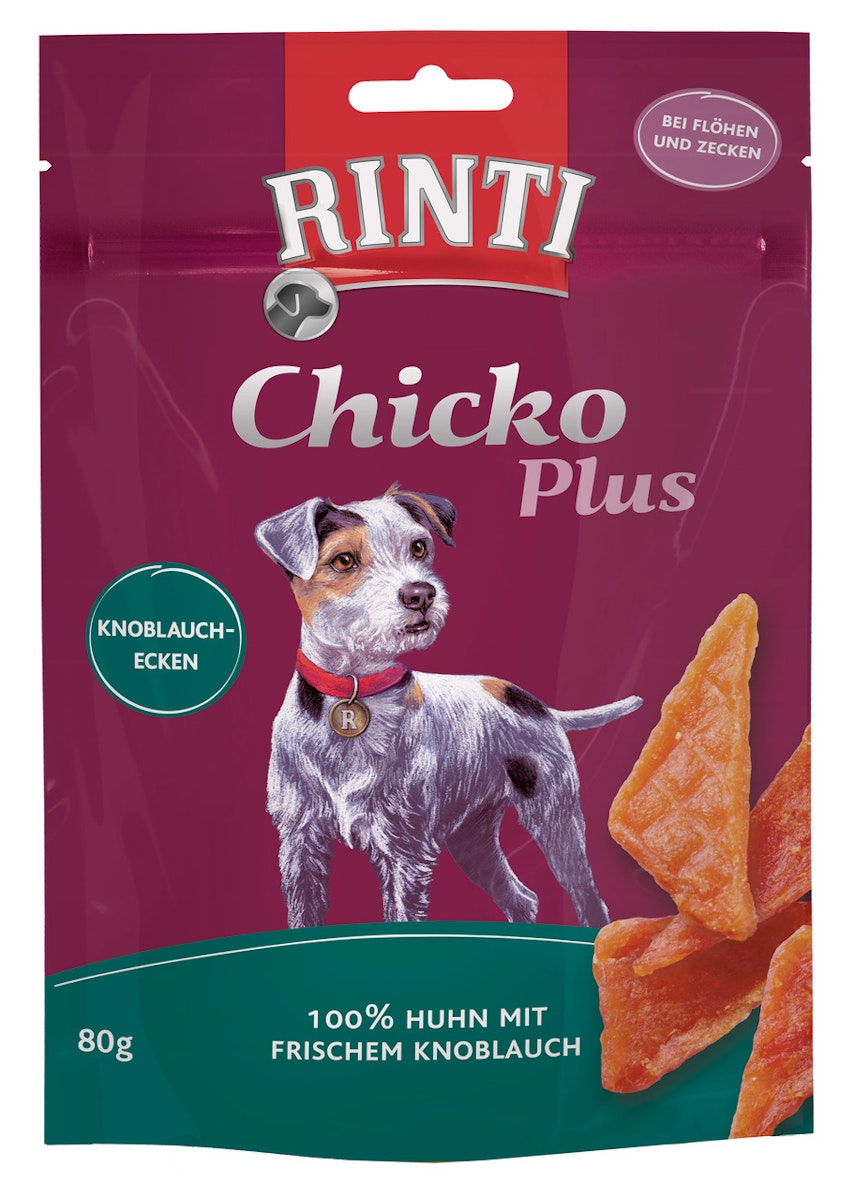 Bild von RINTI Chicko Plus 80 Gramm Hundesnacks Käse-Schinken-Würfel