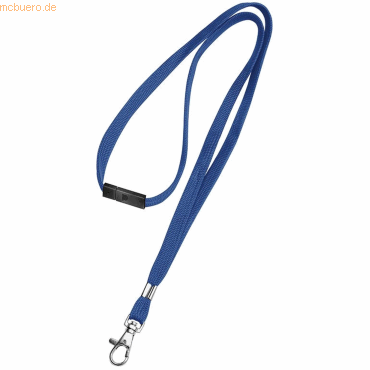 Bild von Veloflex, Informationsschild, Textilband für Namensschilder Karabinerhaken Stoff blau VE=10 Stück