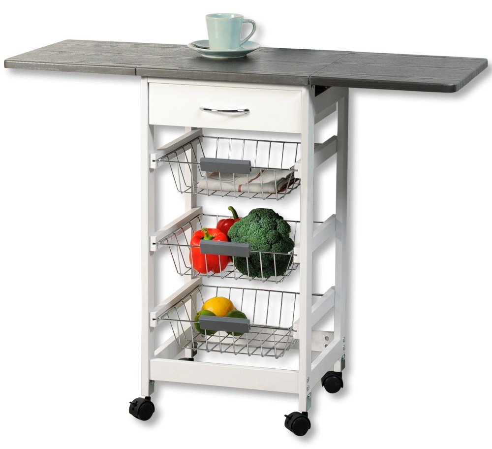 Bild von ***neu angelegt 2787510*** Kesper Küchenwagen - ausklappbaren Arbeitsplatten - Weiß/Grau FSC