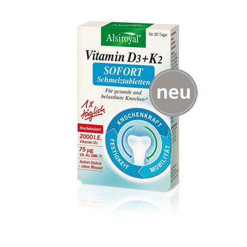 Bild von Alsiroyal Vitamin D3 + K2 SOFORT Schmelztabletten – Eine wertvolle Ergänzung für Ihre Gesundheit