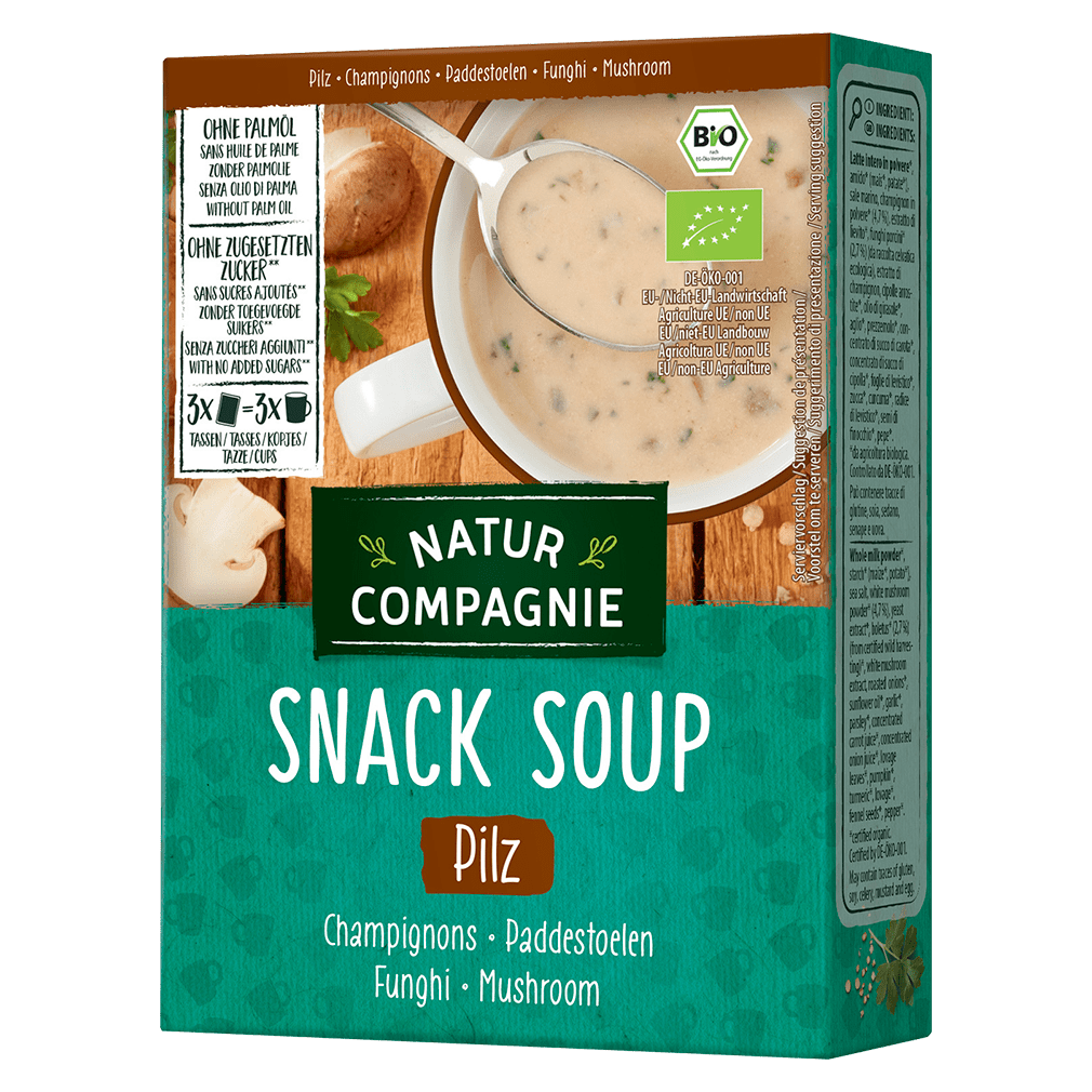 Bild von Natur Compagnie Bio-Pilzcremesuppe 'Snack Soup' Pilz, 3 x 17 g