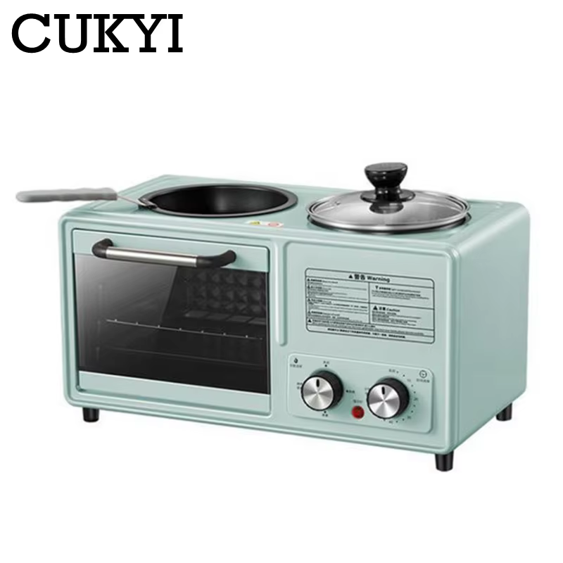 Bild von CUKYI Elektrische 3 in 1 Haushalts Frühstück maschine mini brot toaster backofen omelett pfanne hot