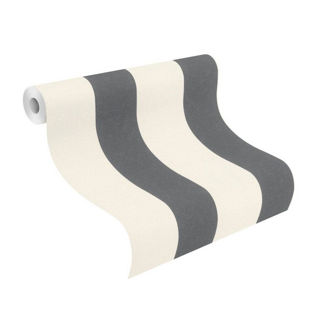 Bild von Rasch Vliestapete Florentine III, 485479, Streifenoptik, 0.53 x 10.05 m, Schwarz