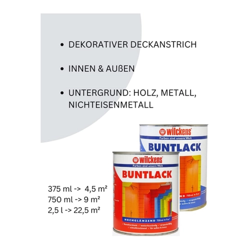 Bild von Wilckens Kunstharz Buntlack für Innen und Außen, hochglänzend, 2,5 l, RAL 7016 Anthrazitgrau