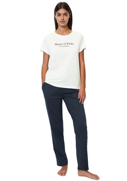 Bild von Marc O'Polo Mix N Match Schlafanzug-Oberteil, Bio-Baumwolle, Kurzarm, für Damen, weiß, XL