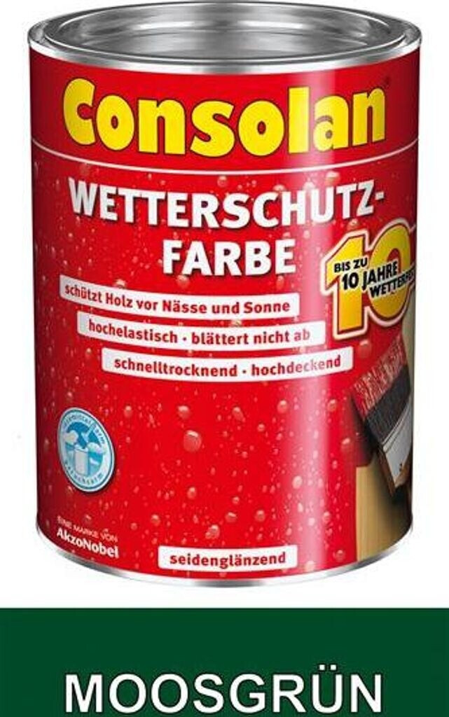 Bild von Consolan  Holzschutzlasur Consolan Wetterschutz-Farbe 2,5 L moosgrün