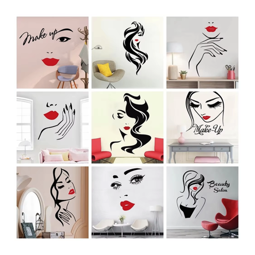 Bild von Schönheit Salon Wand Aufkleber – Eleganter Friseur Aufkleber für Zuhause