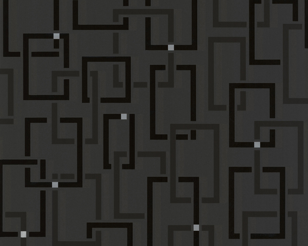 Bild von Bricoflor Moderne Tapete anthrazit Schwarz Geometrische Vliestapete mit Muster aus Vinyl Schwarze Wandtapete Ideal für Wohnzimmer und Küche