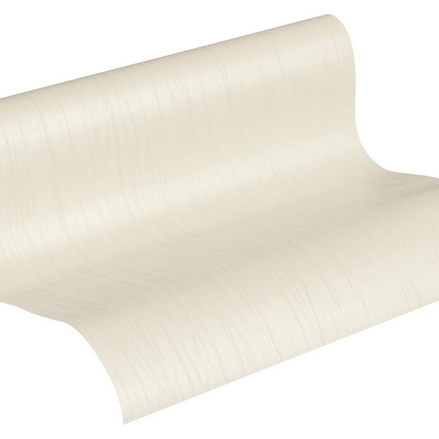 Bild von Bricoflor Beige Tapete mit Linien Muster Helle Uni Vliestapete Schlicht für Büro und Esszimmer Einfarbige Vlies Wandtapete mit Vinyl in Creme