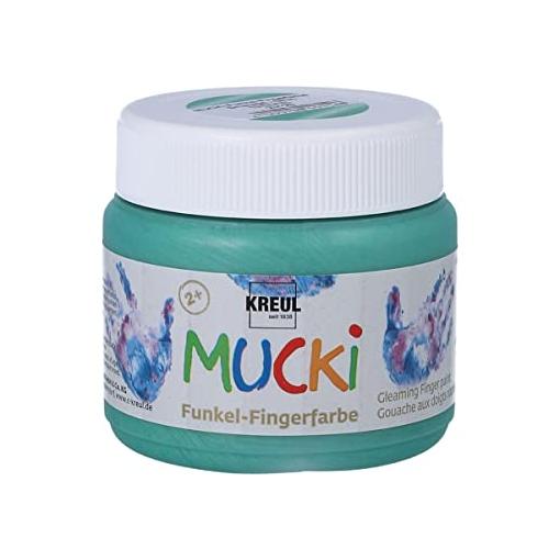 Bild von Mucki Funkel-Fingerfarbe Smaragdgrün 150 ml Kinderbasteln - Kreul