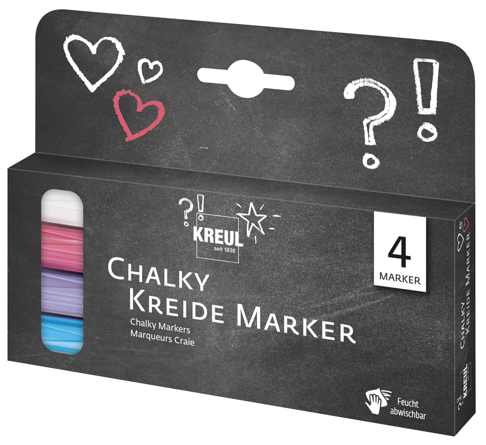 Bild von KREUL Chalky Kreidemarker farbsortiert 2,0 - 3,0 mm, 4 St.
