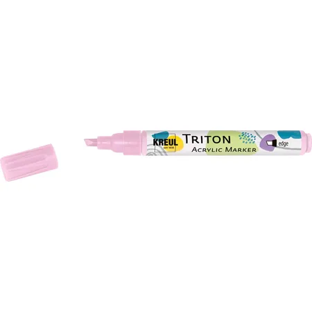 Bild von KREUL 17847 - Triton Acrylic Marker Edge, Zartrosa, Stichstärke 1 bis 4 mm, mit Edge-Spitze als Allrounder, seidenmatt auftrocknend, hohe Farbintensität, wetterfest auf saugenden Untergründen