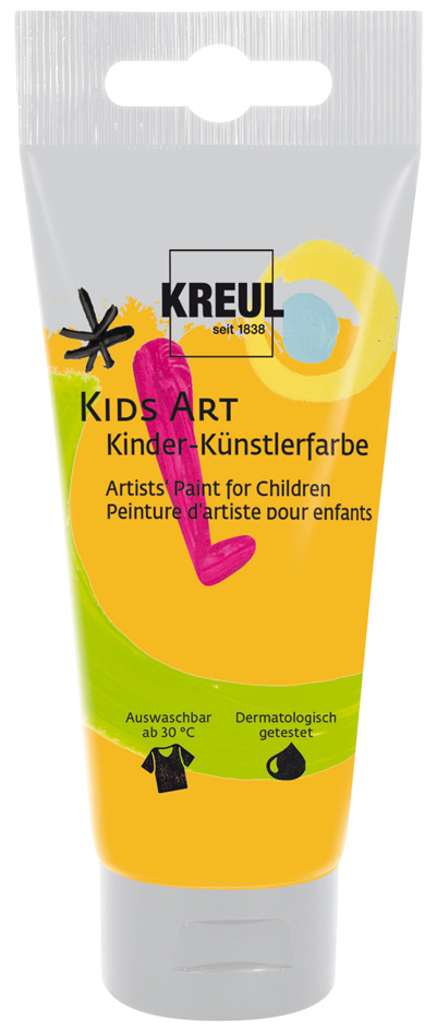 Bild von KREUL 43310 - Kids Art Kinder-Künstlerfarbe, Primärblau 75 ml Tube, Schulmalfarbe auf Wasserbasis, matte deckende Bastelfarbe für Leinwand, Papier und Karton, vegan