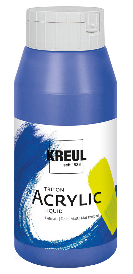 Bild von KREUL 17024 - Solo Goya Triton Acrylfarbe karmin, 750 ml Flasche, schnell und matt trocknend, Farbe auf Wasserbasis, in Studioqualität, vielseitig einsetzbar, gut deckend und ergiebig