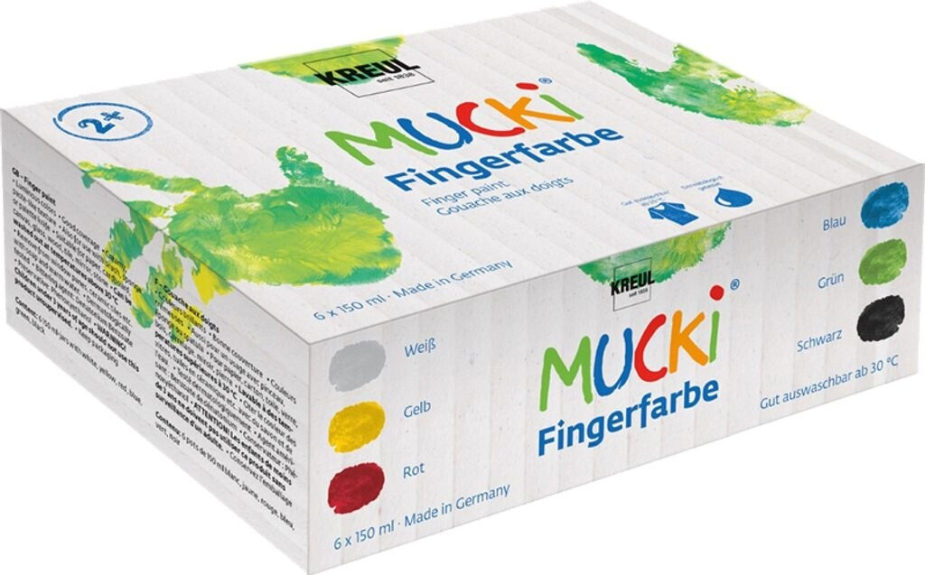 Bild von 6 KREUL MUCKI Fingerfarben farbsortiert 6 x 150,0 ml