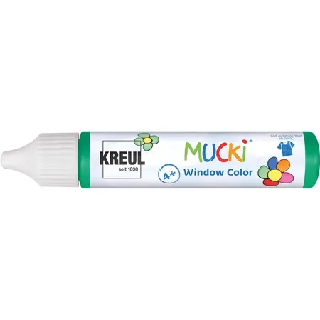 Bild von KREUL 24413 - Mucki Window Color, dunkelgrün, 29 ml Pen, Fenstermalfarbe auf Wasserbasis, parabenfrei, glutenfrei, laktosefrei, vegan, leicht vermalbar, auswaschbar