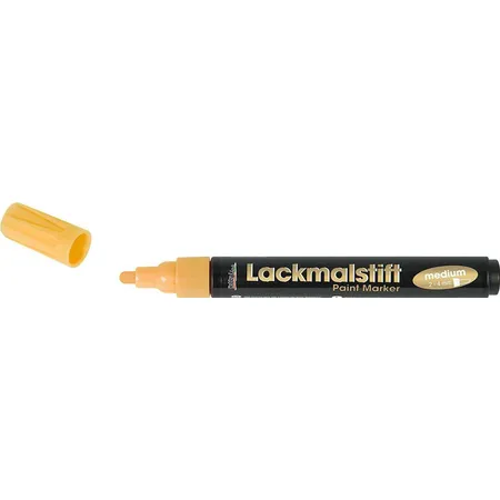 Bild von KREUL 47020 - Lackmalstift medium gold, mit Rundspitze Strichstärke 2 - 4 mm zum Gestalten, Beschriften und Verzieren von kleinen, originellen Geschenken, Karten, uvm.
