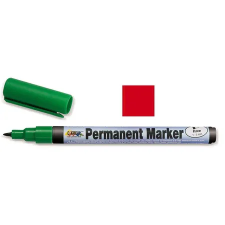 Bild von KREUL 47812 - Permanentmarker fine, rot, mit Rundspitze, Strichstärke 1 - 2 mm, für feine Gestaltungen, zum Beschriften und Markieren für Grafiker, Industrieanwender, Kunst und Hobby