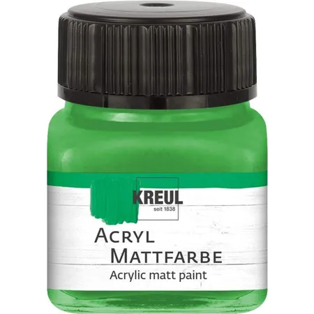 Bild von KREUL 75210 - Acryl Mattfarbe, hellgrün im 20 ml Glas, cremig deckende, schnelltrocknende Farbe auf Wasserbasis, für viele verschiedene Untergründe geeignet
