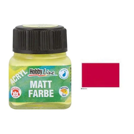 Bild von KREUL 75215 - Acryl Mattfarbe, karmin im 20 ml Glas, cremig deckende, schnelltrocknende Farbe auf Wasserbasis, für viele verschiedene Untergründe geeignet