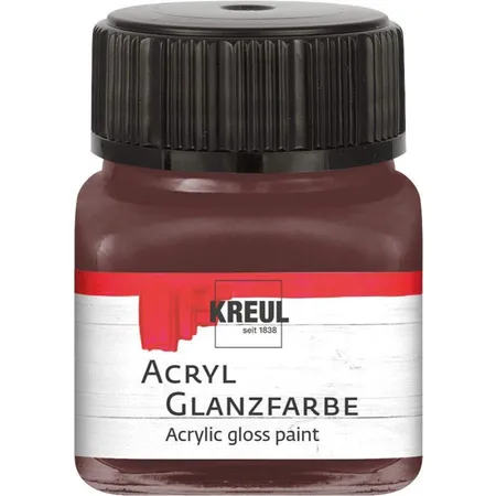 Bild von KREUL 79211 - Acryl Glanzfarbe, 20 ml Glas in dunkelbraun, glänzend-glatte Acrylfarbe zum Anmalen und Basteln, auf Wasserbasis, speichelecht, schnelltrocknend und deckend