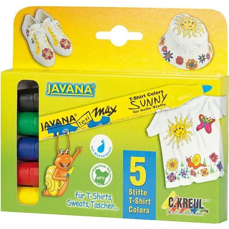 Bild von Kreul Textilfarbe Kreul Javana Stoffmalstifte Sunny medium 5er Set
