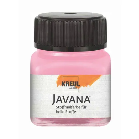 Bild von KREUL 90944 - Javana Stoffmalfarbe für helle Stoffe, 20 ml Glas in rosa, geschmeidige Farbe auf Wasserbasis mit cremigem Charakter, dringt fasertief ein, waschecht nach Fixierung
